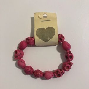 Pink skull bracelet